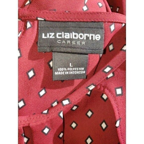 Women's Short Sleeve Round Neck Chiffon Pleated Blouse Maroon Large NWOT - Picture 7 of 7